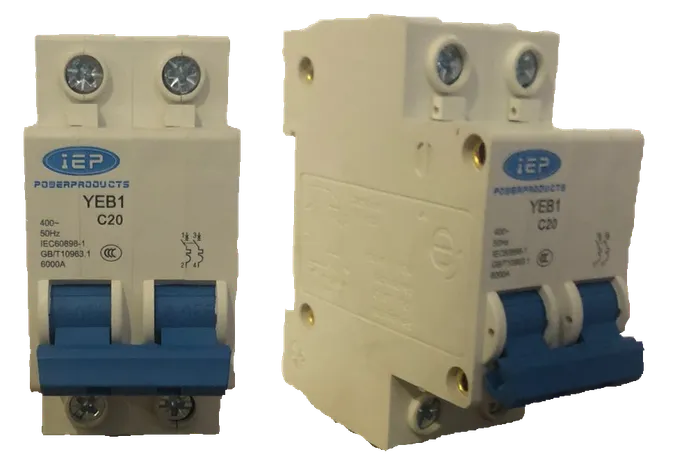 IEP Powerproducts MP 2-Pole Mini Circuit Breaker — MCB63C/2P-20A